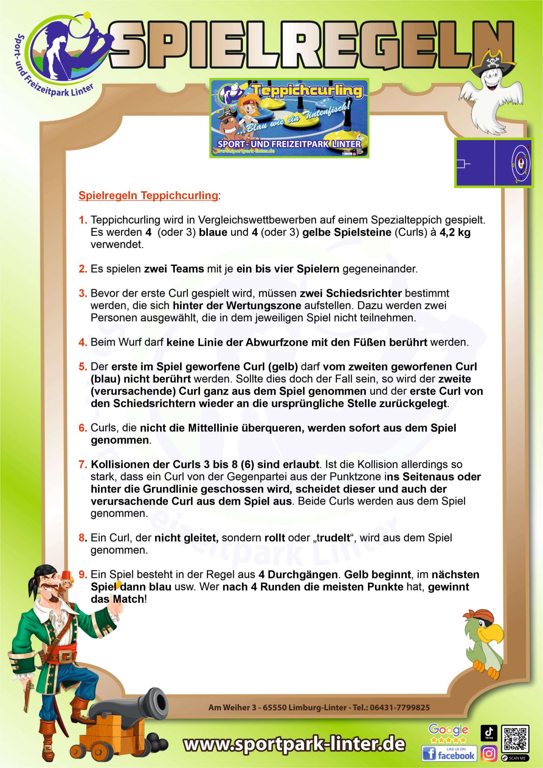 Regeln Teppich-Curling